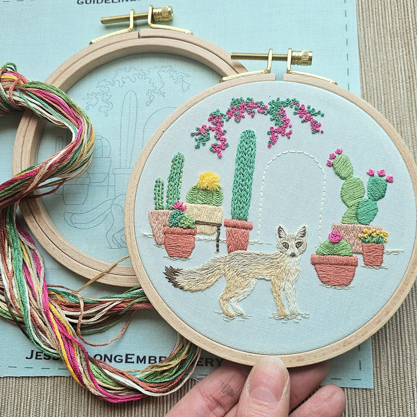 Kit Fox Embroidery Kit