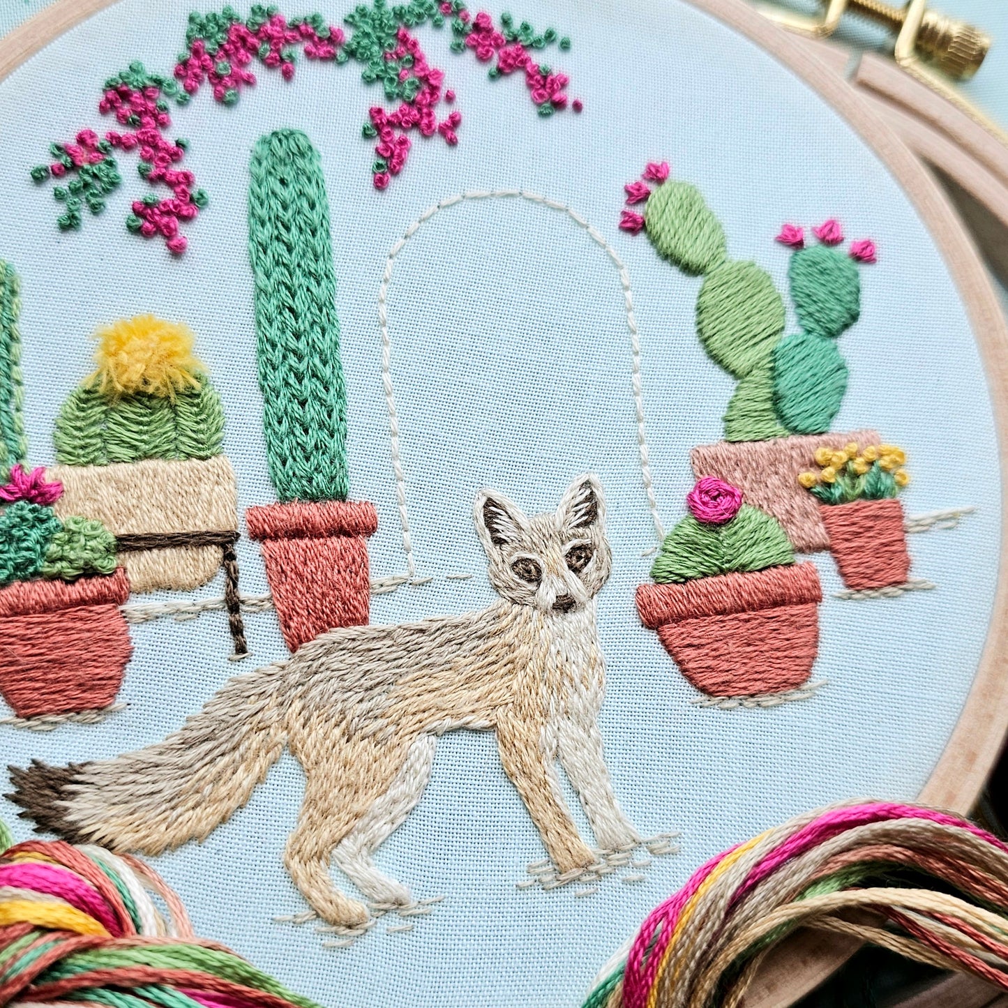 Kit Fox Embroidery Kit