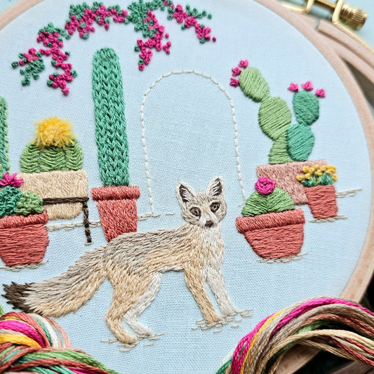 Kit Fox Embroidery Kit