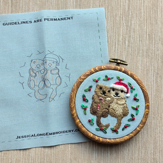 Holiday Otterly Adorable Ornament Printed Fabric
