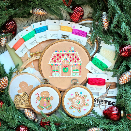 PREORDER: A Christmas Gingerbread Cottage Retreat | Curated Embroidery Gift Box