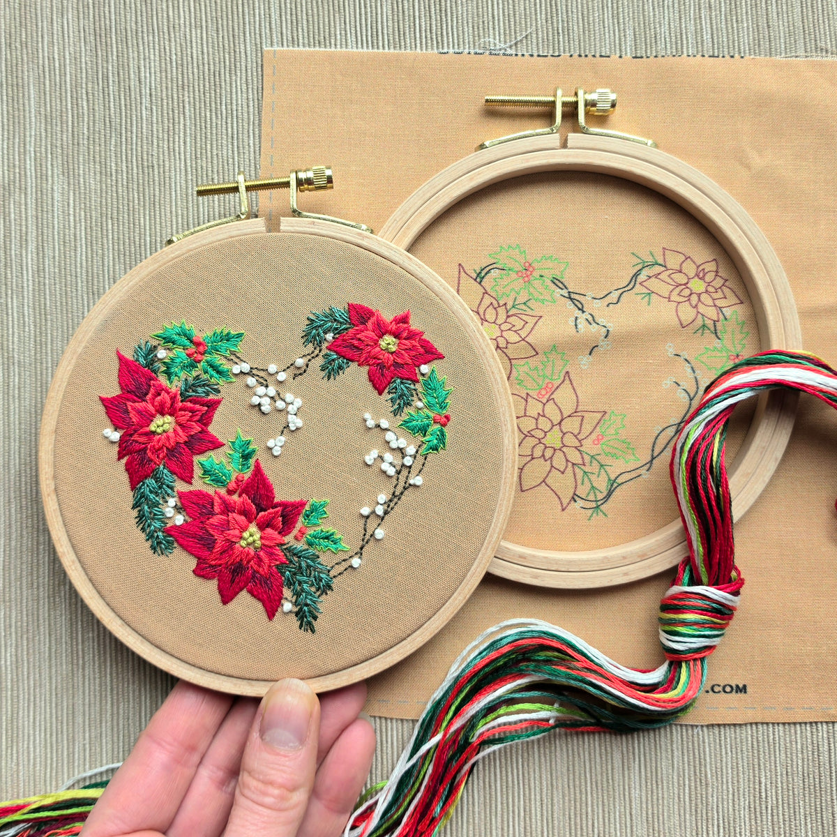 Holiday Heart Embroidery Kit (5 inch hoop)