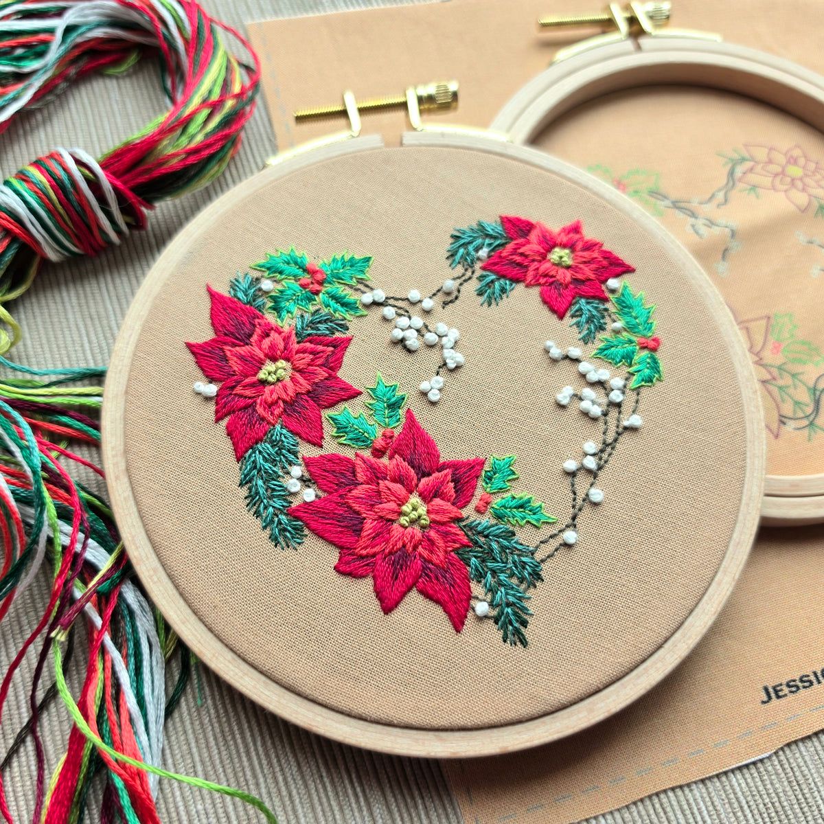 Holiday Heart Embroidery Kit (5 inch hoop)
