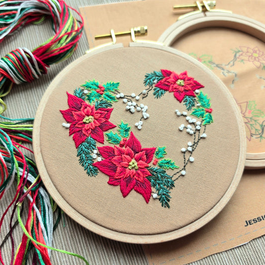 Holiday Heart Embroidery Kit (5 inch hoop)
