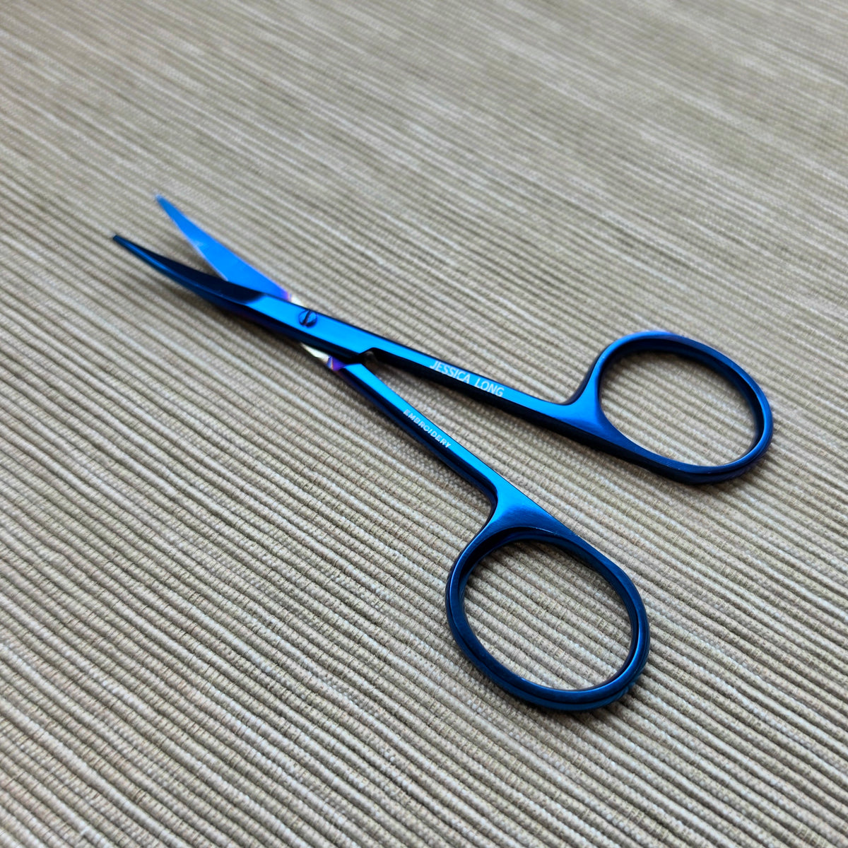Curved Blue Embroidery Scissors