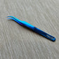 Blue Curved-Tip Embroidery Tweezers