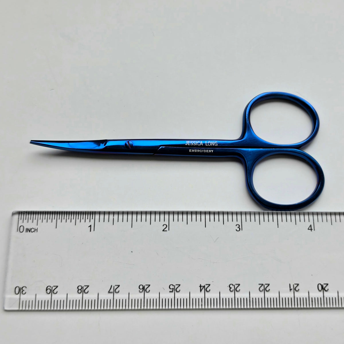Curved Blue Embroidery Scissors