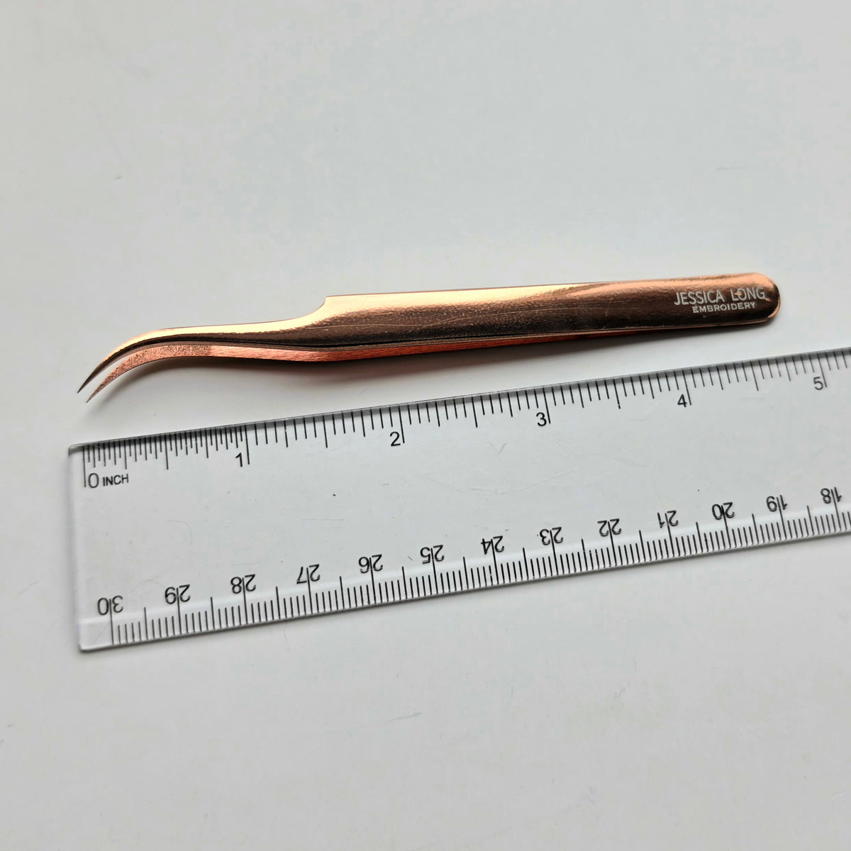 Copper Curved-Tip Embroidery Tweezers