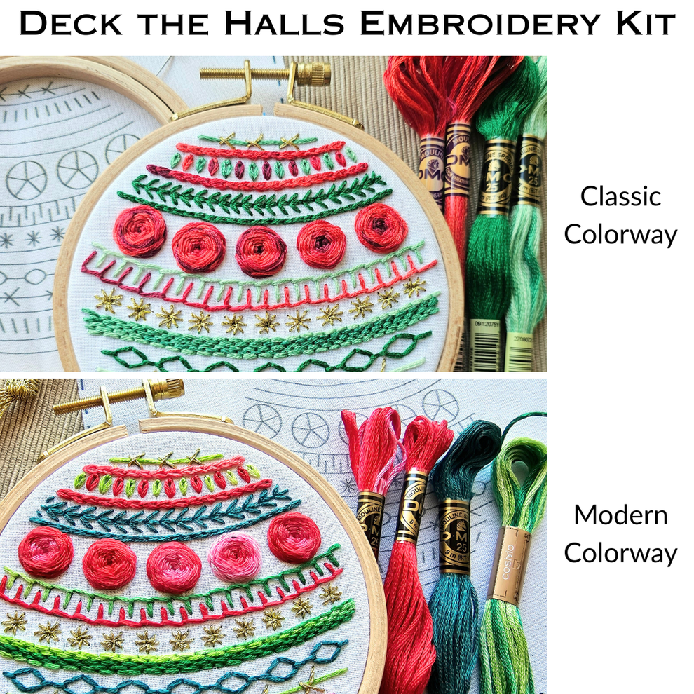 Deck the Halls Trio Embroidery Kit – Jessica Long Embroidery