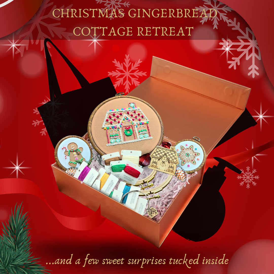 PREORDER: A Christmas Gingerbread Cottage Retreat | Curated Embroidery Gift Box