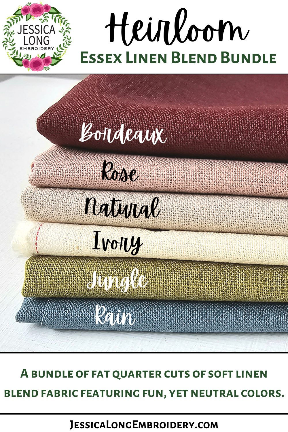 Essex Linen Blend Fabric Bundle: Heirloom