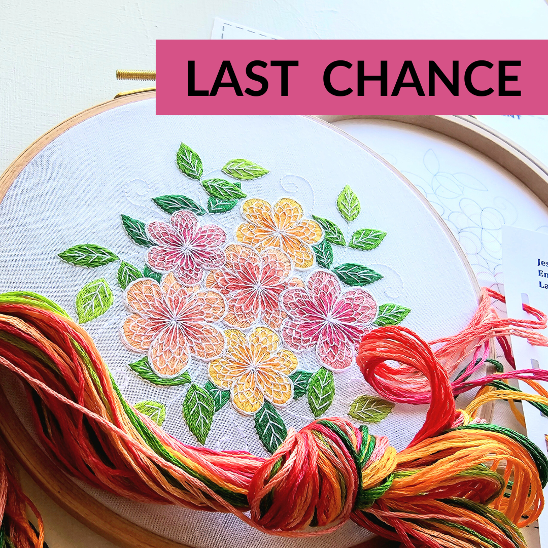 Lacy Flowers Embroidery Kit