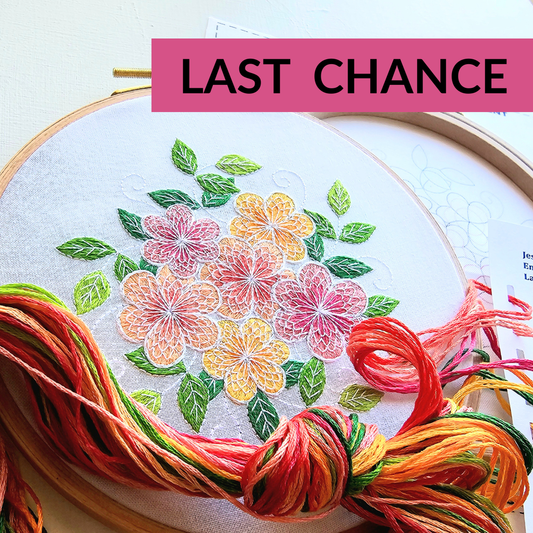 Lacy Flowers Embroidery Kit