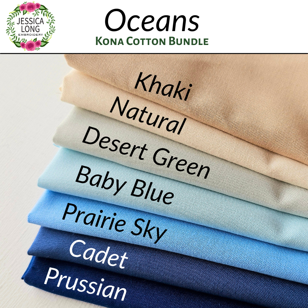 Kona Cotton Fabric Bundle: Oceans