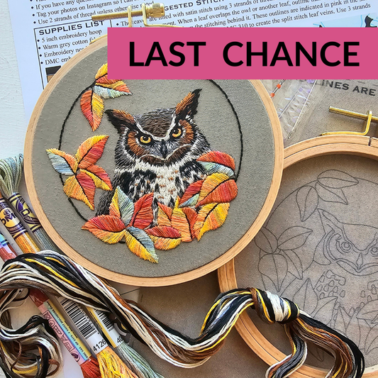 Great Horned Owl Embroidery Kit