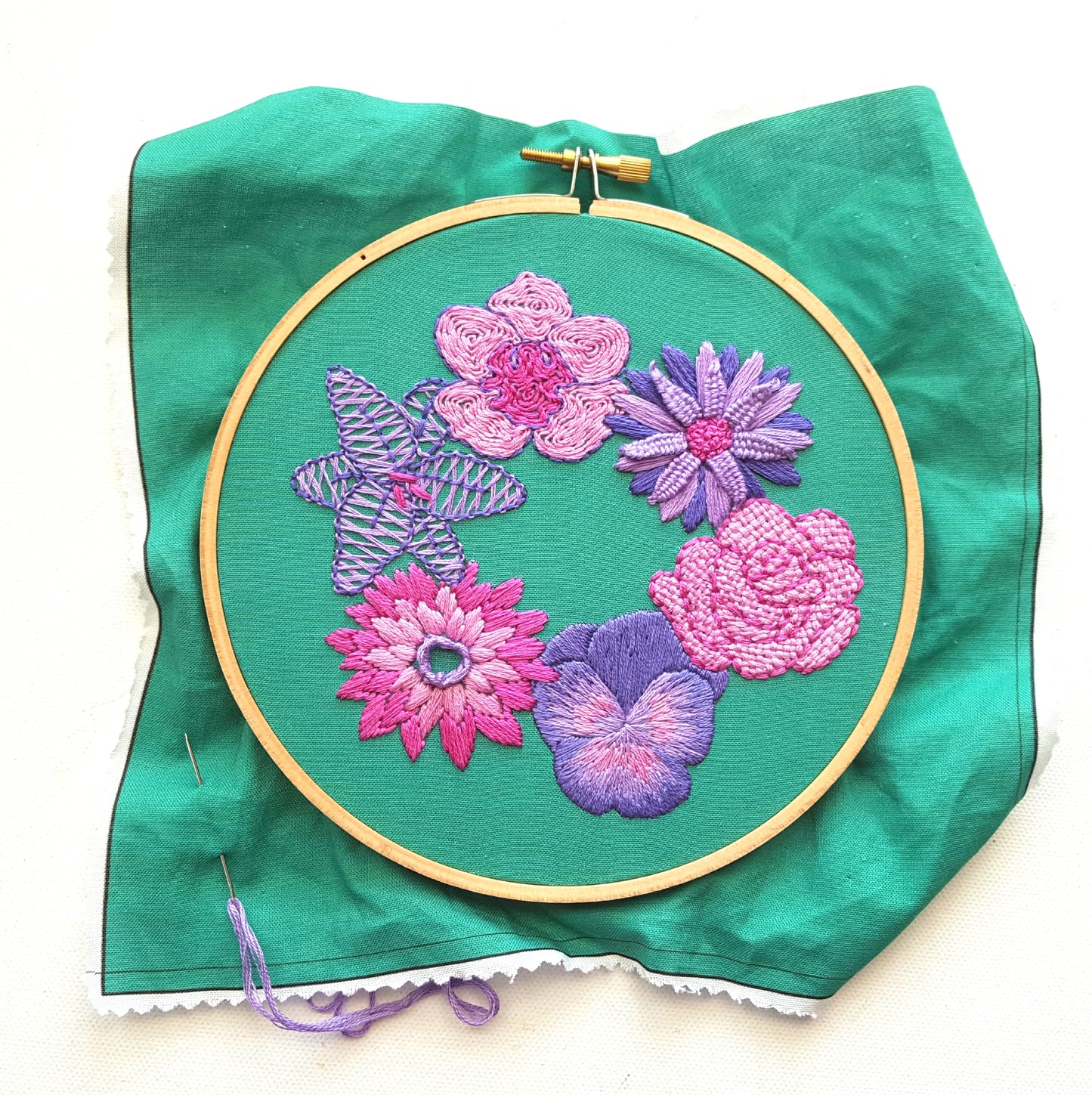 Simple Flowers Embroidery Pattern (PDF)