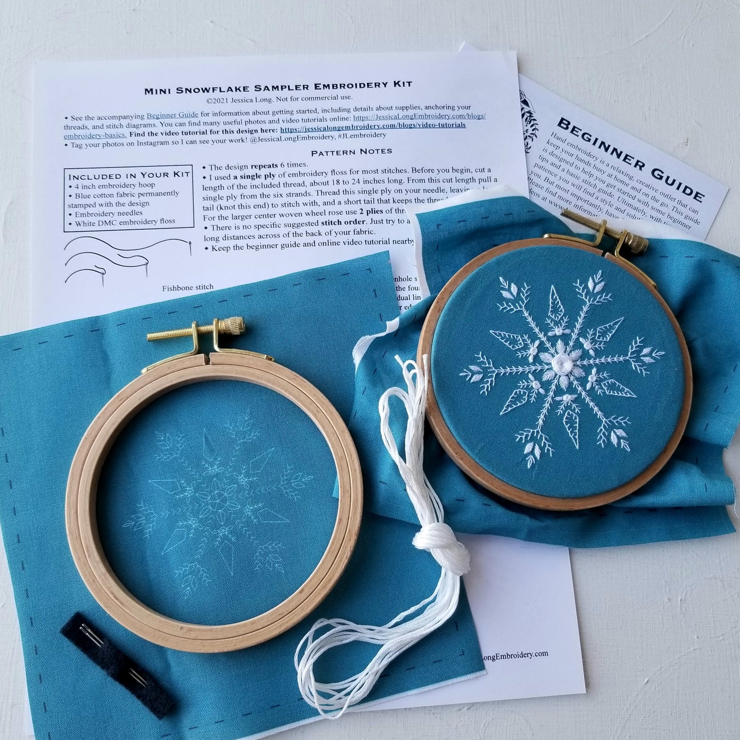 Mini Snowflake Sampler Embroidery Kit