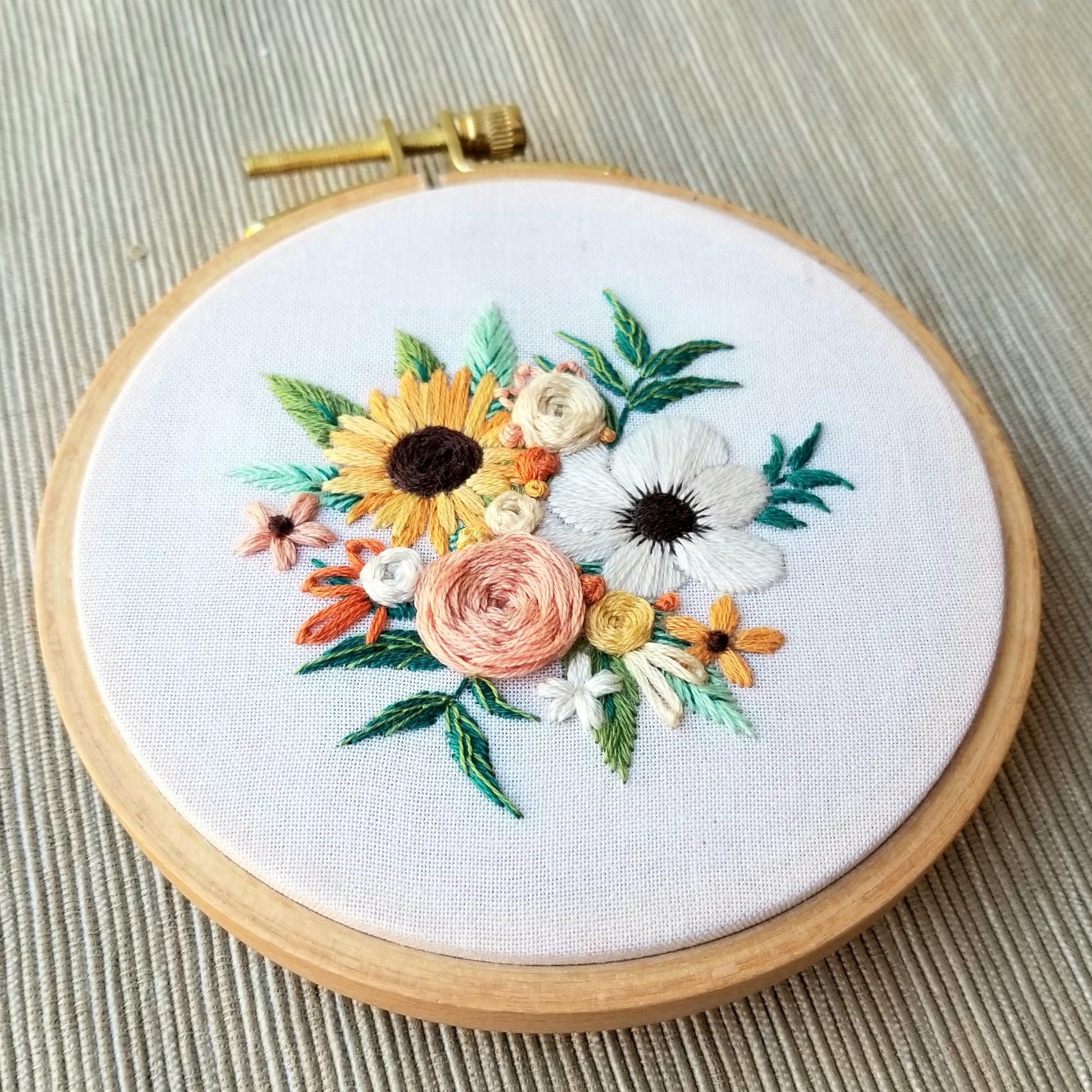 white on orange marigolds botanical embroidery kit — My Giant Strawberry:  Creative Joy, Watercolor Art and Garden Magic