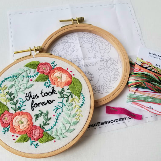 Jessica Long Embroidery Kit Blissful Blooms (Beginner) - The Websters