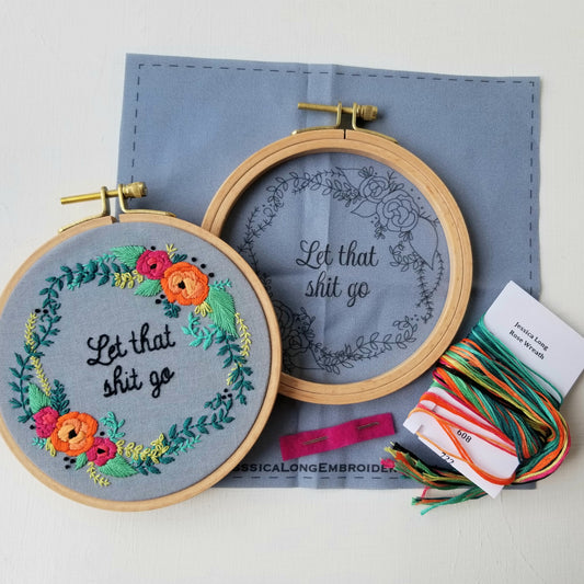 Embroidery Kit - Summer Wedding Flowers - Handmade in the USA -  , LLC