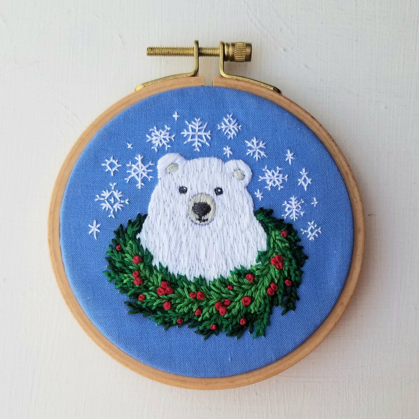 Snowflake Bear Printed Fabric