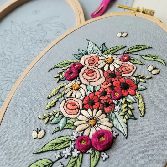 Jessica Long Embroidery Kit Floral Harvest - The Websters