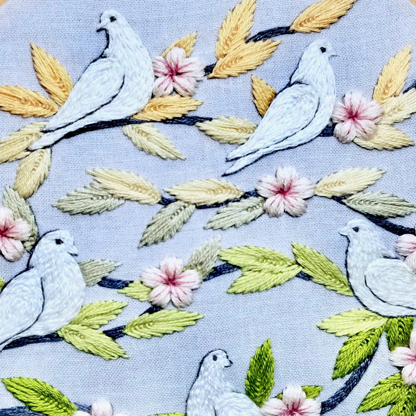 Peaceful Doves Embroidery Pattern (PDF) – Jessica Long Embroidery