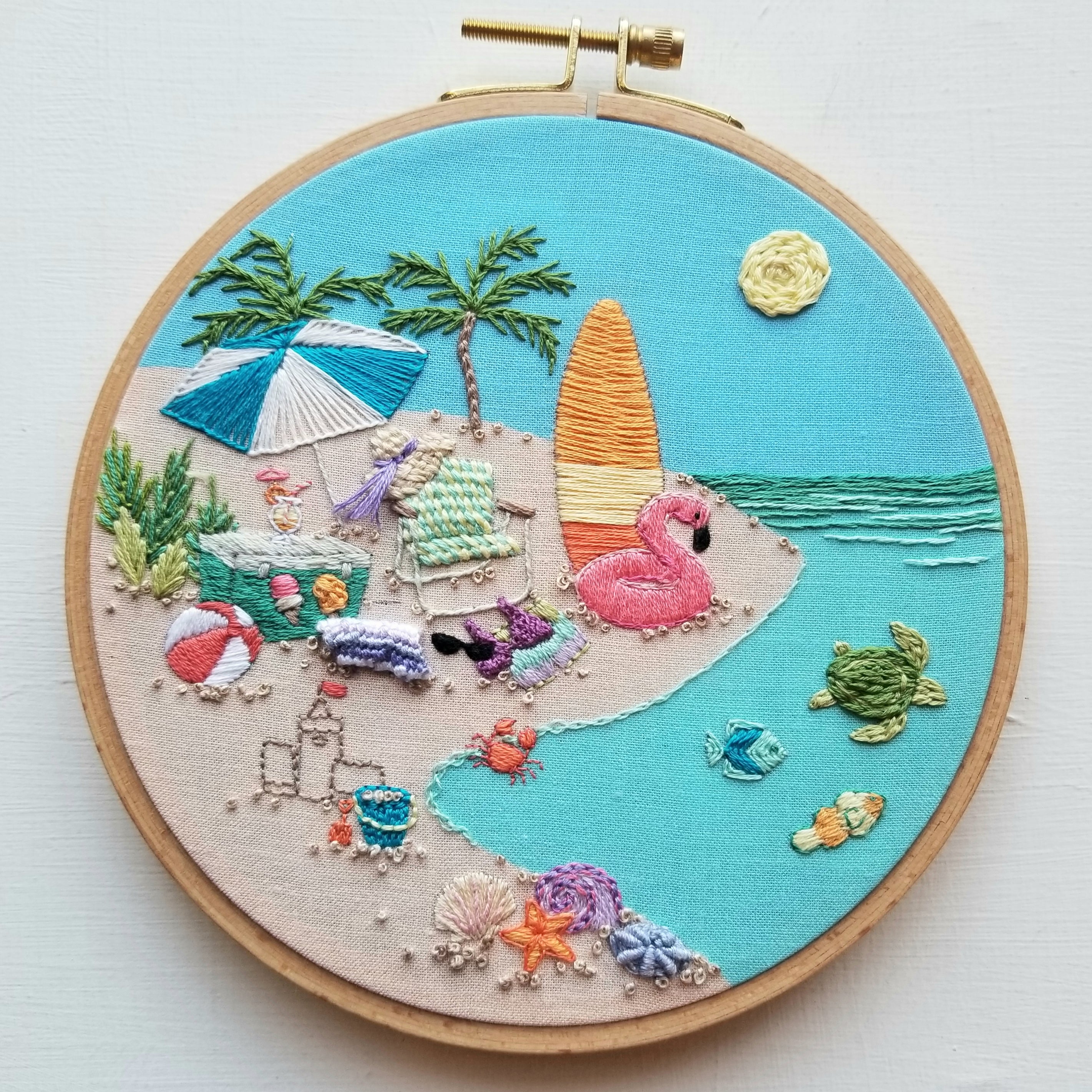 Hand Embroidery Beach Patterns Seas & Oceans β Stitchingland