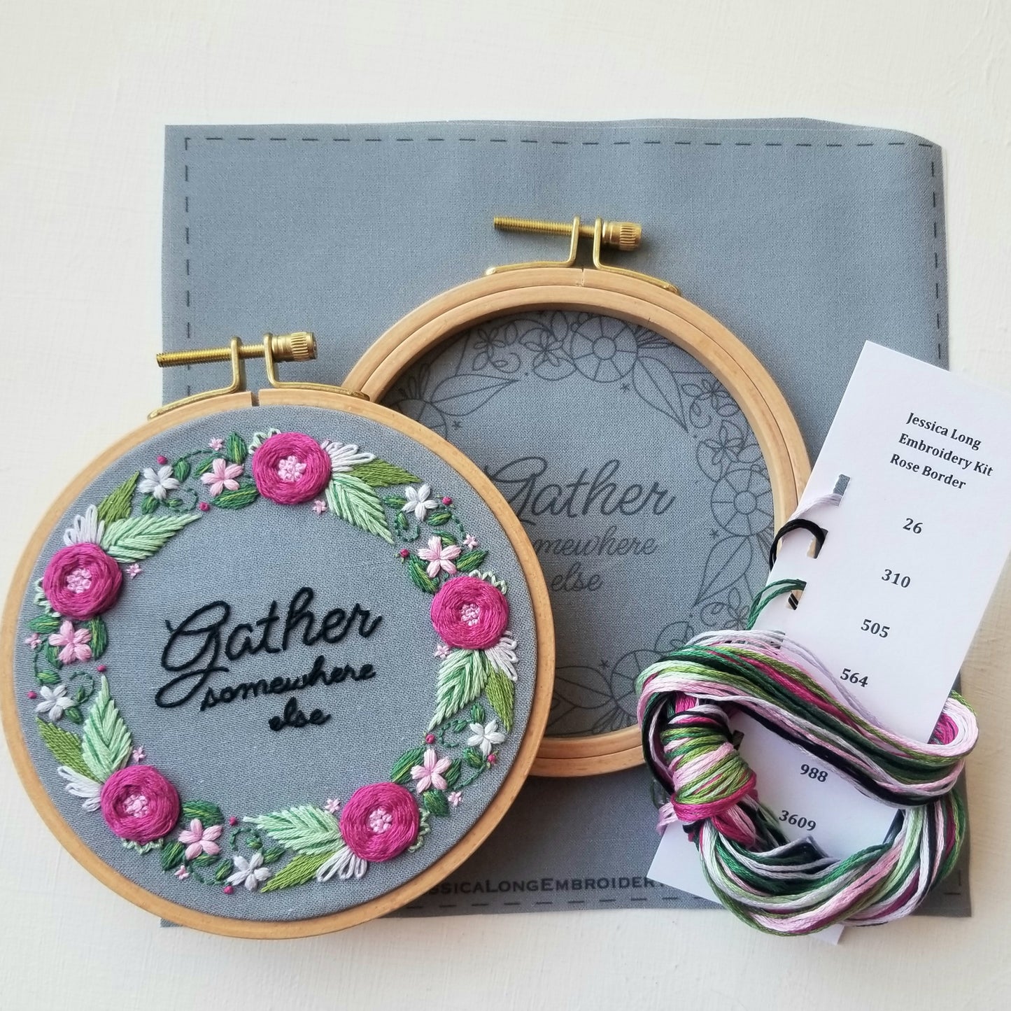 "Gather...somewhere else" Embroidery Kit