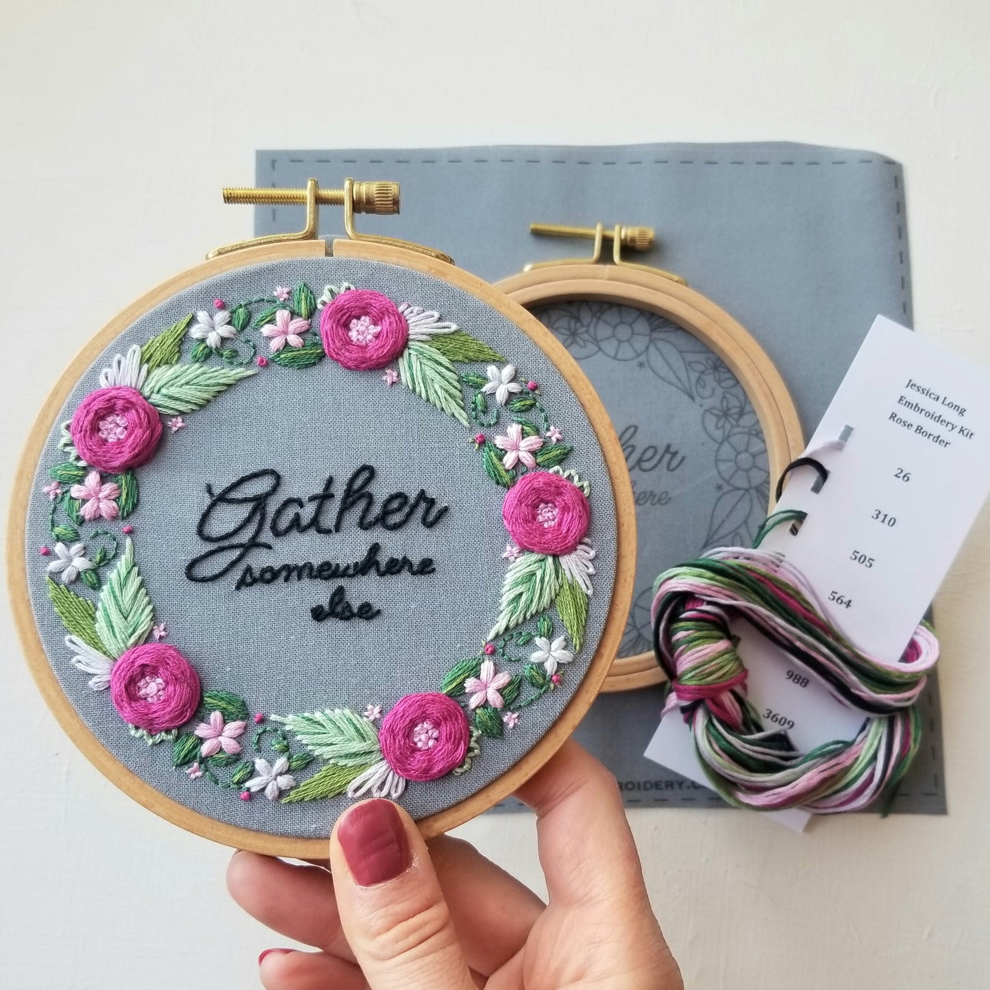 "Gather...somewhere else" Embroidery Kit