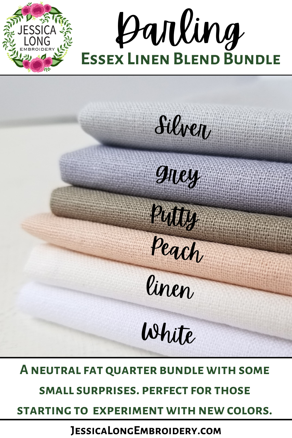 Essex Linen Blend Fabric Bundle: Darling