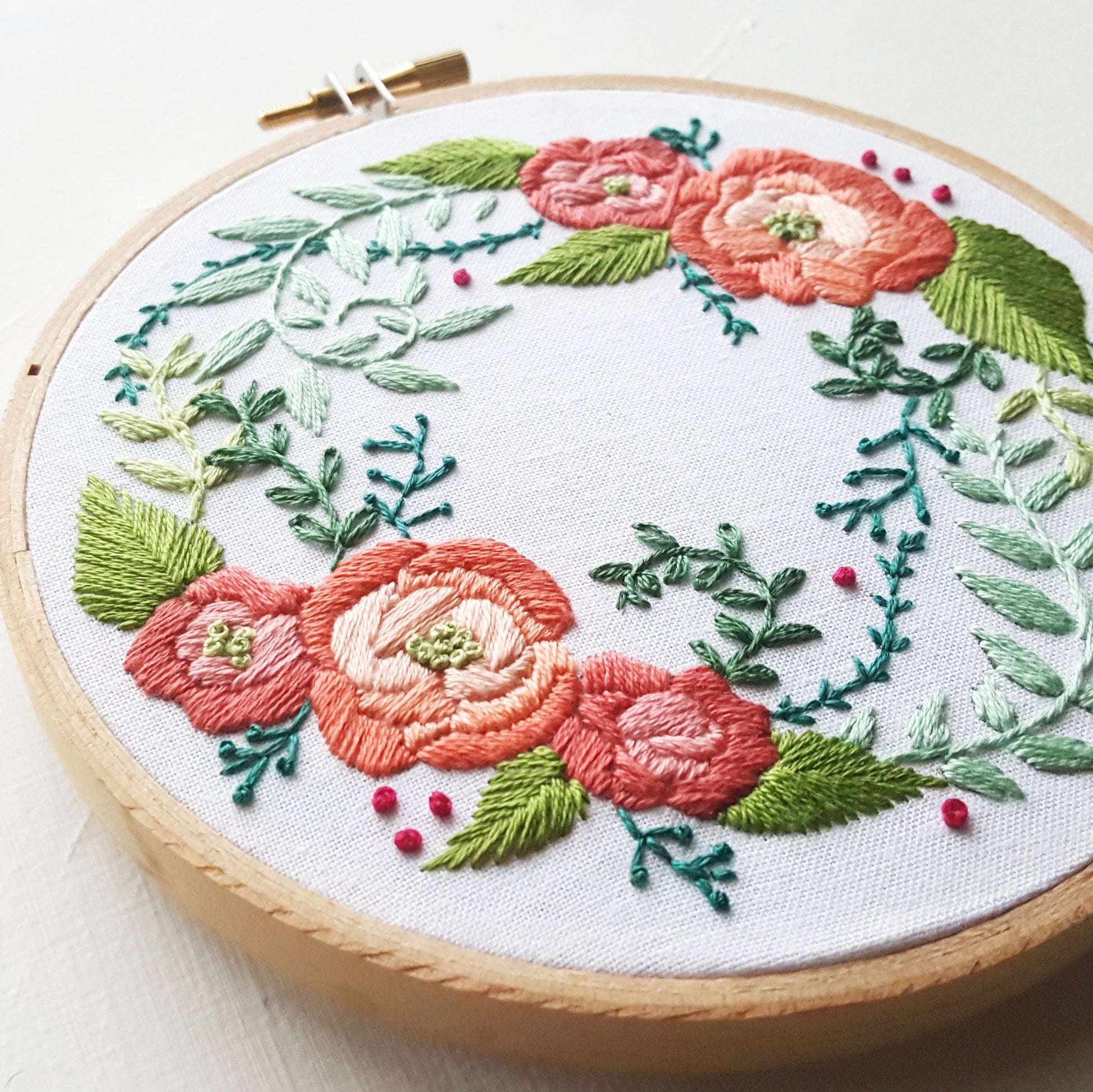 Delicate Roses Embroidery Pattern (PDF) – Jessica Long Embroidery