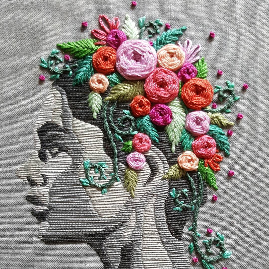 "Flowers in Her Hair" Embroidery Pattern (PDF)