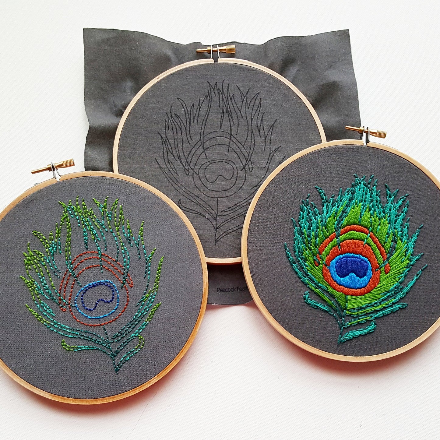 Peacock Feather Embroidery Pattern  (PDF)