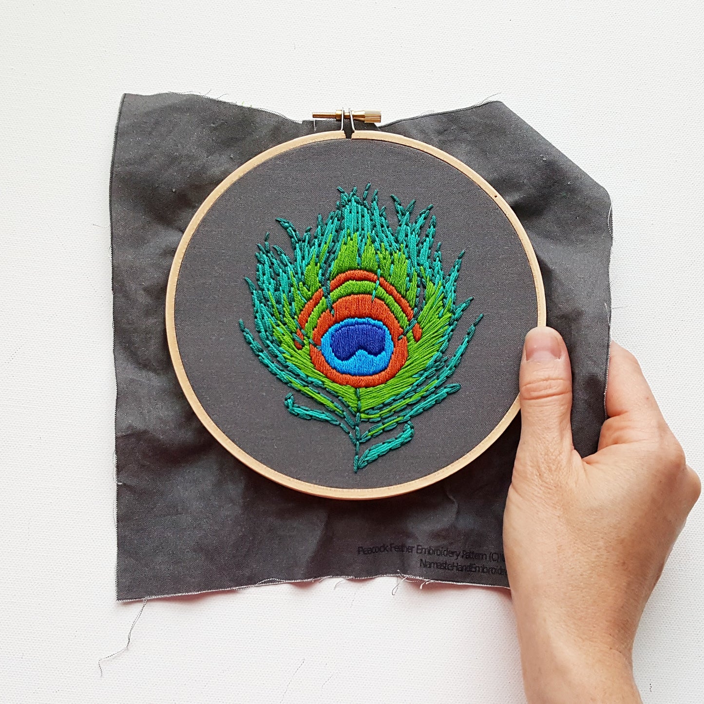 Peacock Feather Embroidery Pattern  (PDF)