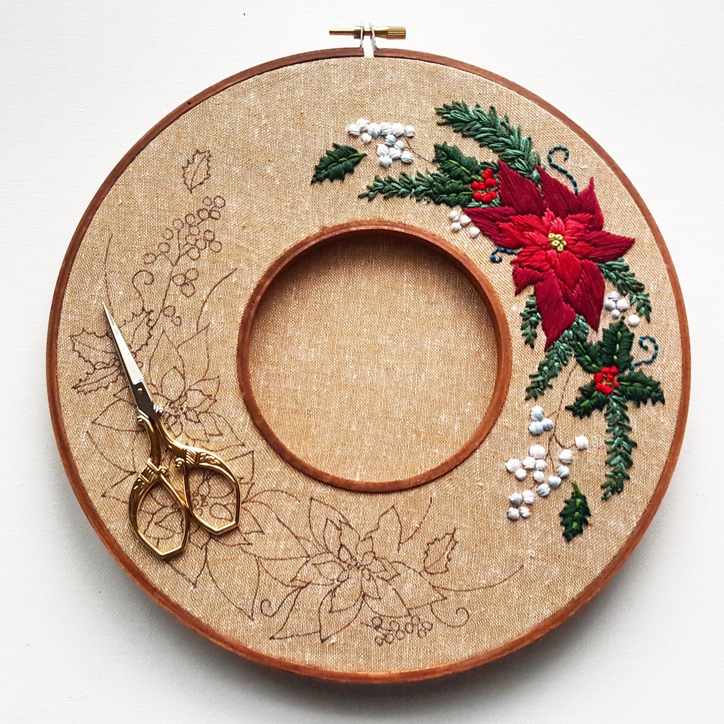 Holiday Wreath Embroidery Kit