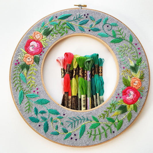 Rainbow Roses Double Hoop Kit