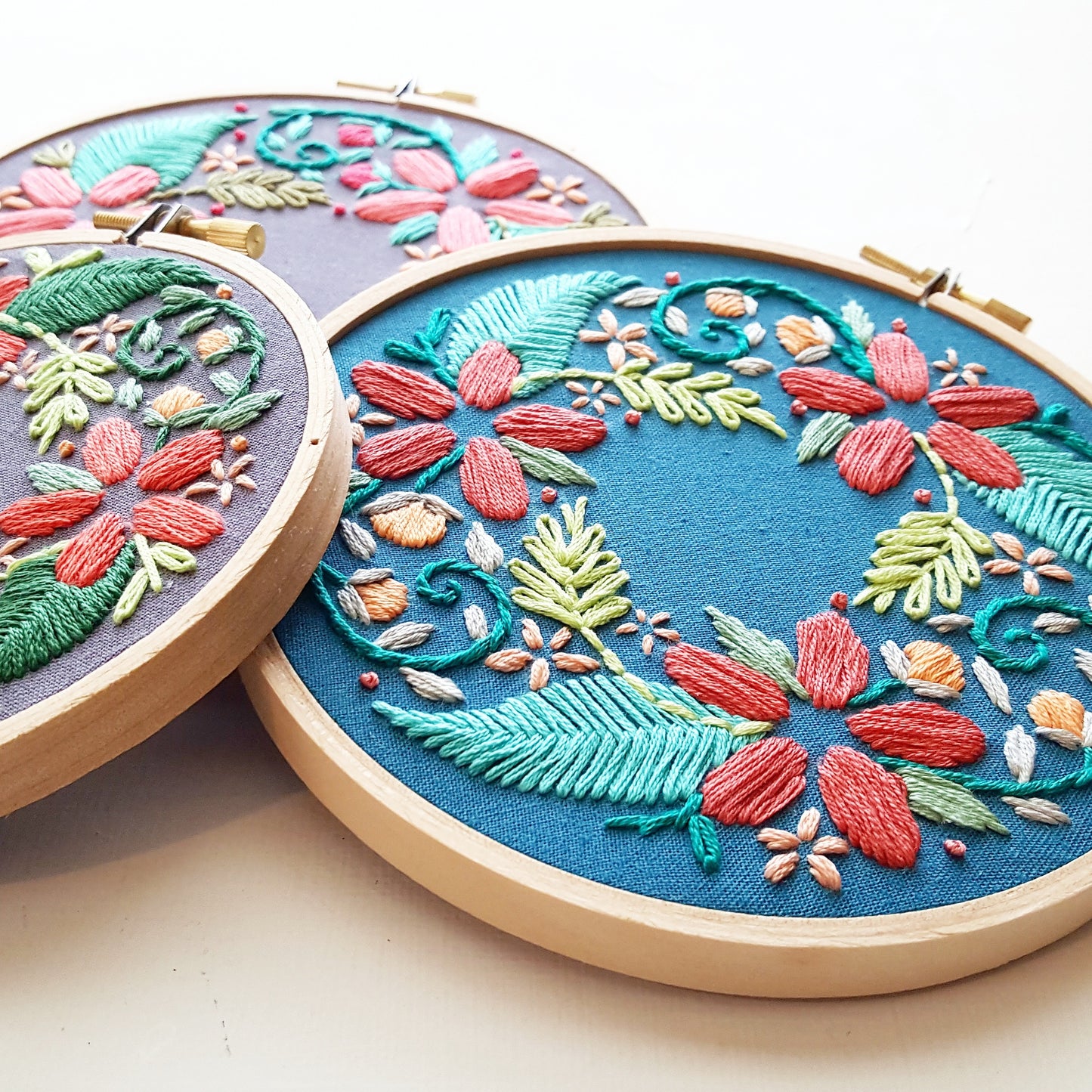 Floral Wreath Beginner Embroidery Pattern (PDF)