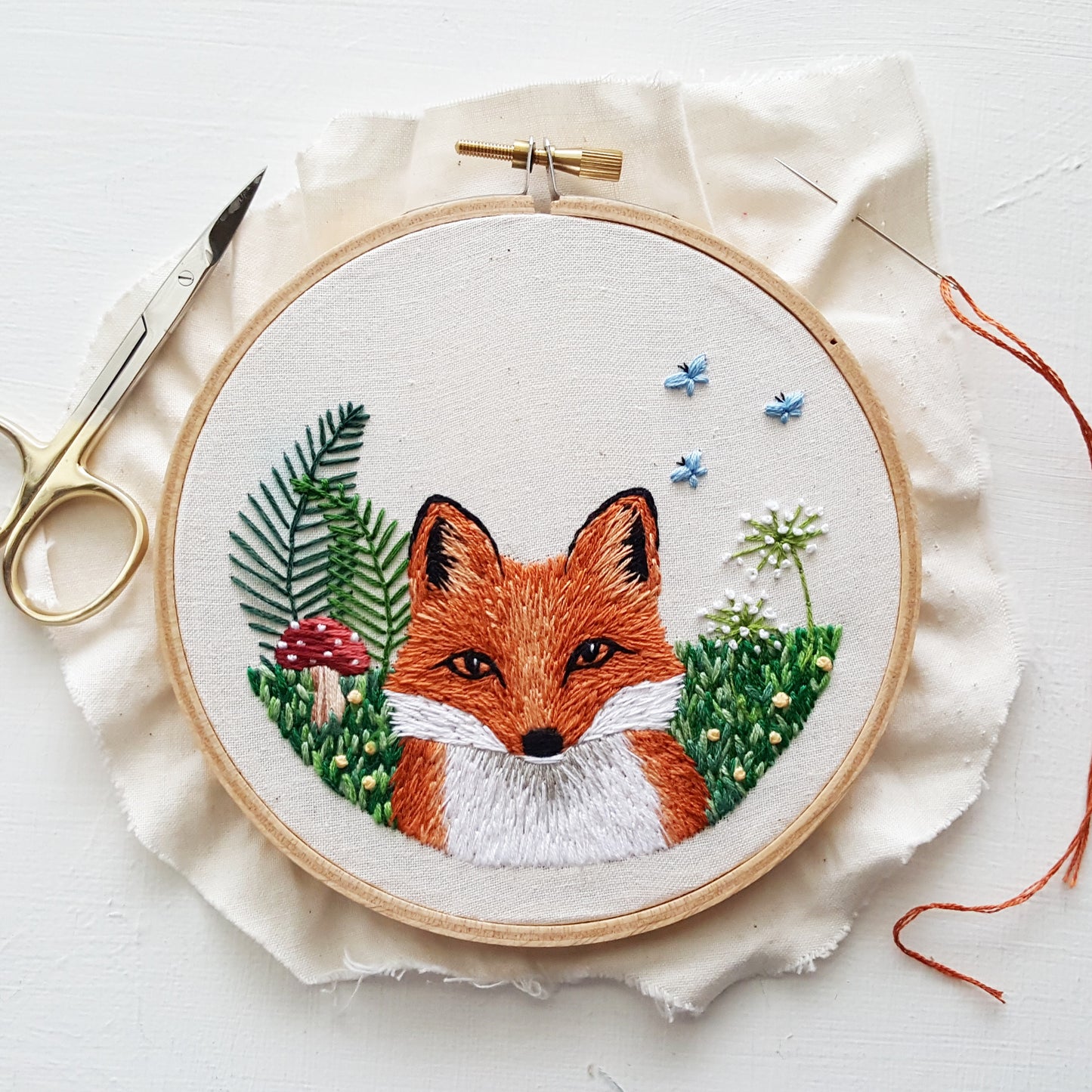 Red Fox Embroidery Kit