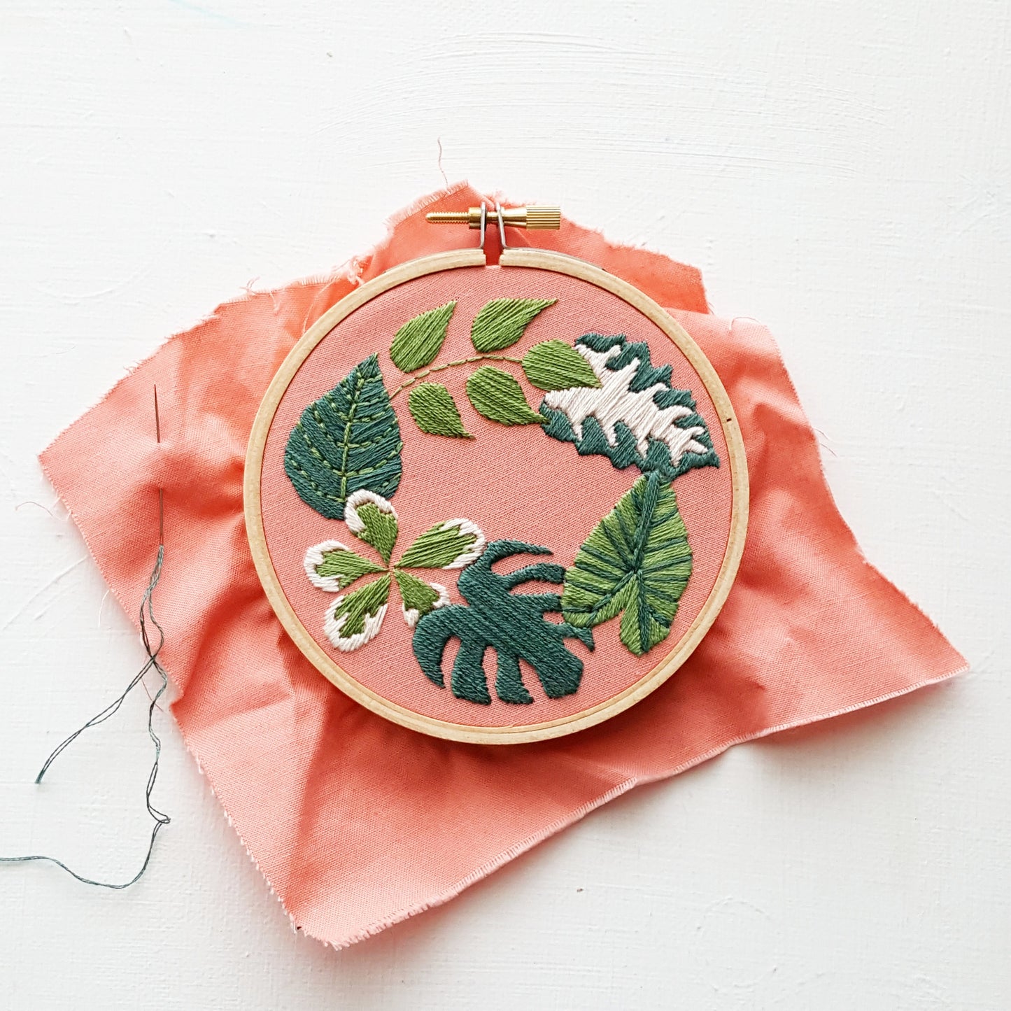 Tropical Plants Hand Embroidery Pattern and Kit