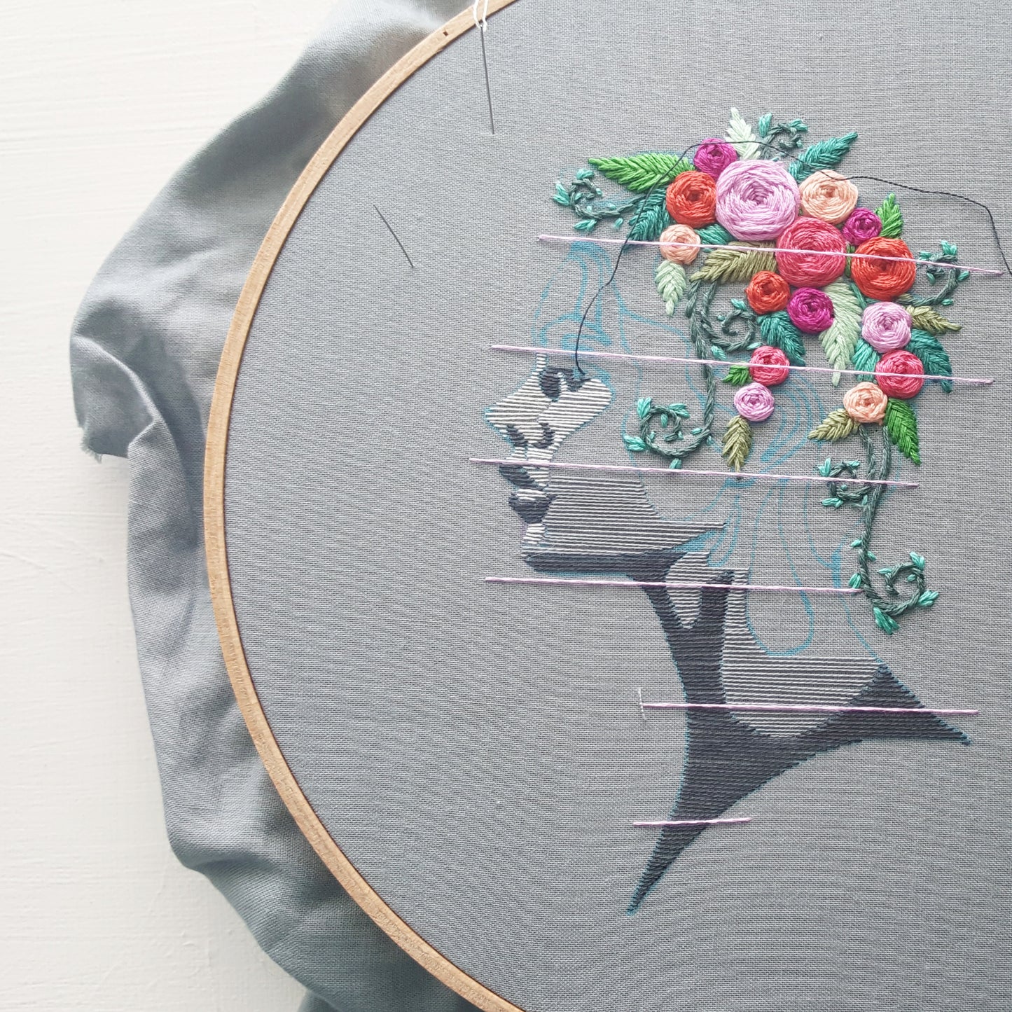 "Flowers in Her Hair" Embroidery Pattern (PDF)