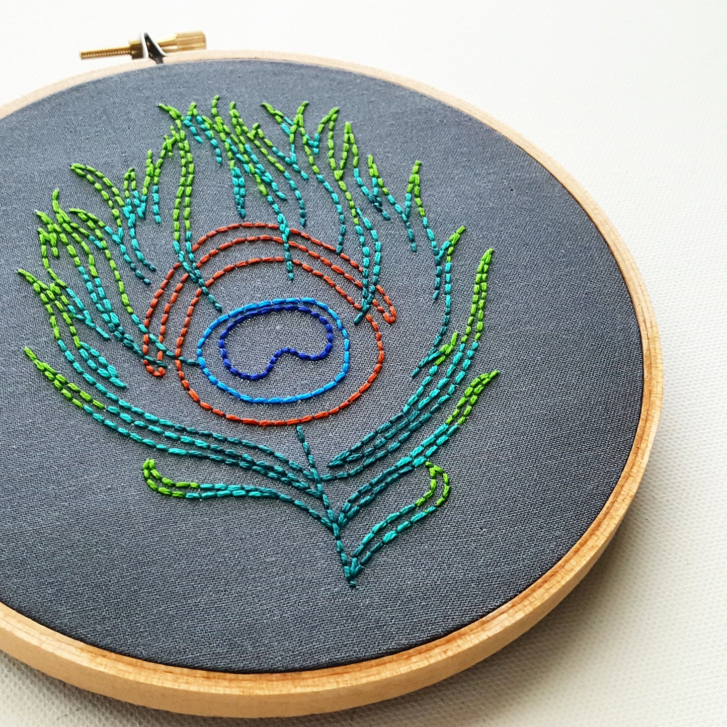 Peacock Feather Embroidery Pattern  (PDF)