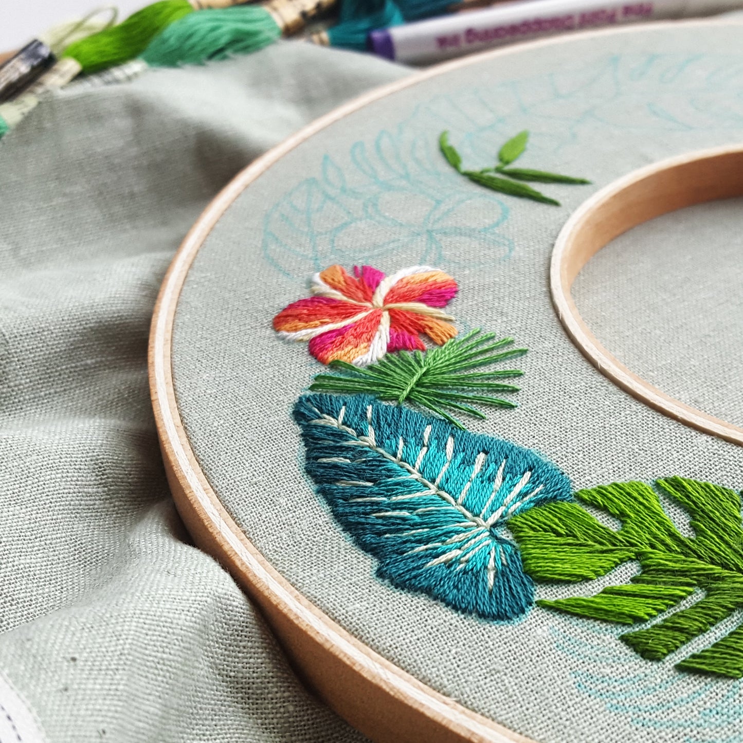 Tropical Paradise Embroidery Pattern (PDF)