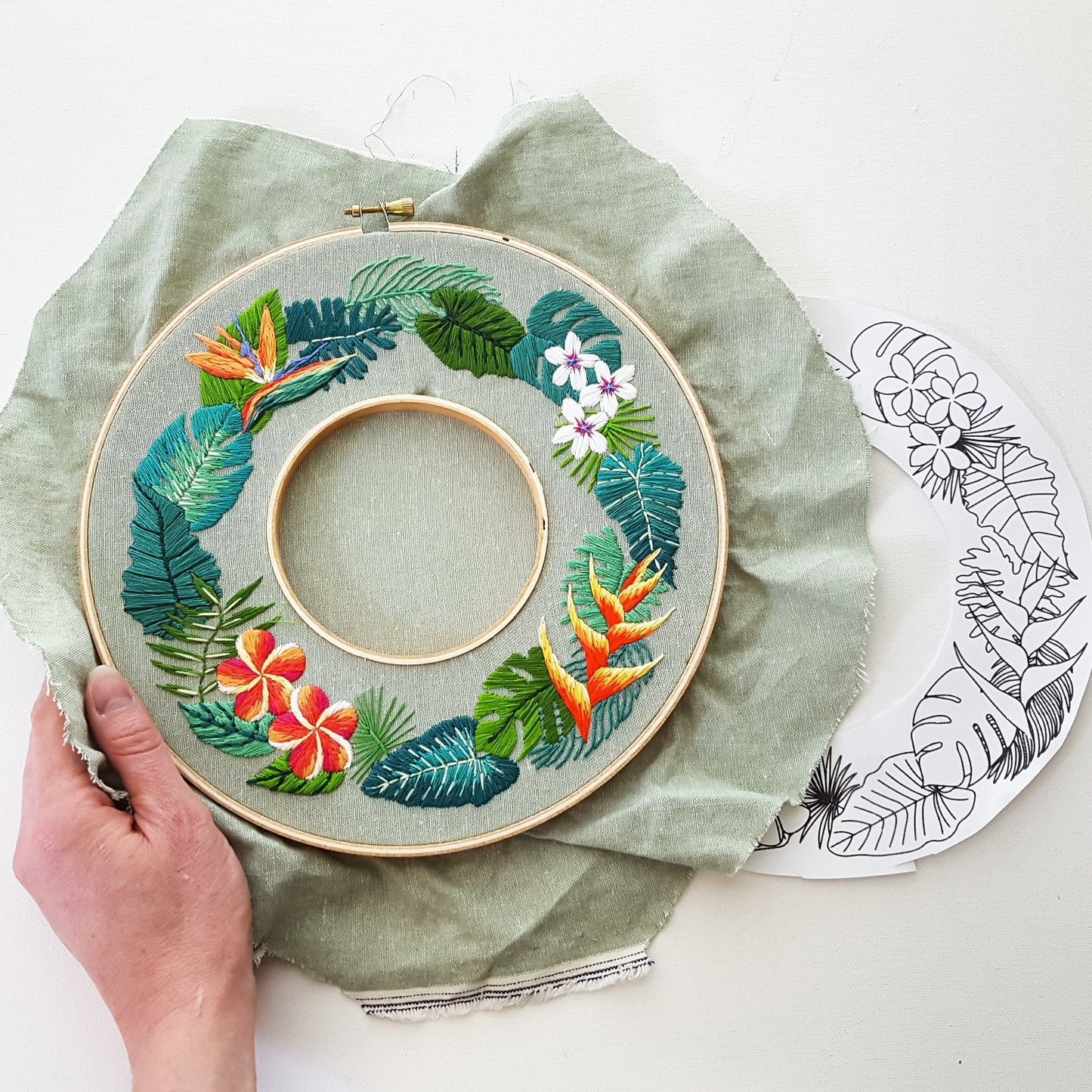 Tropical Paradise Embroidery Pattern (PDF)