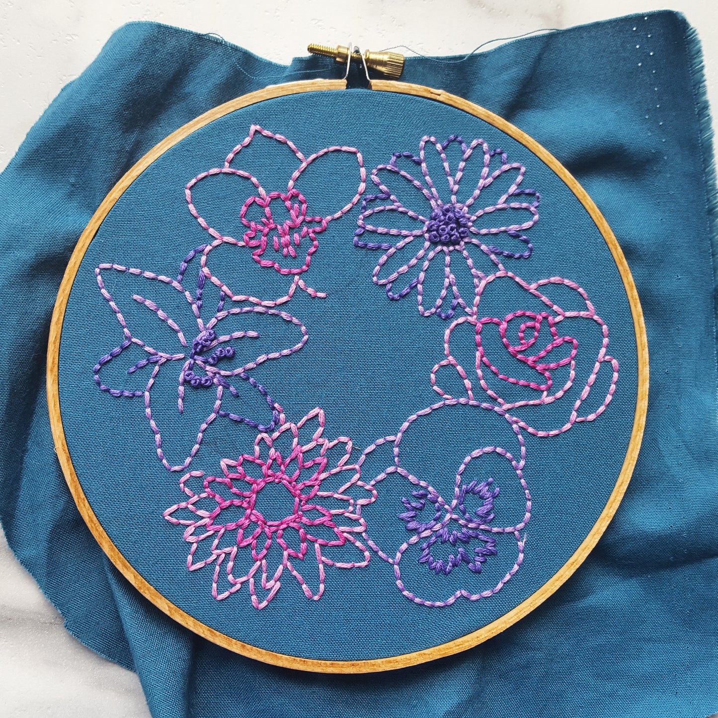 Simple Flowers Embroidery Pattern (PDF)