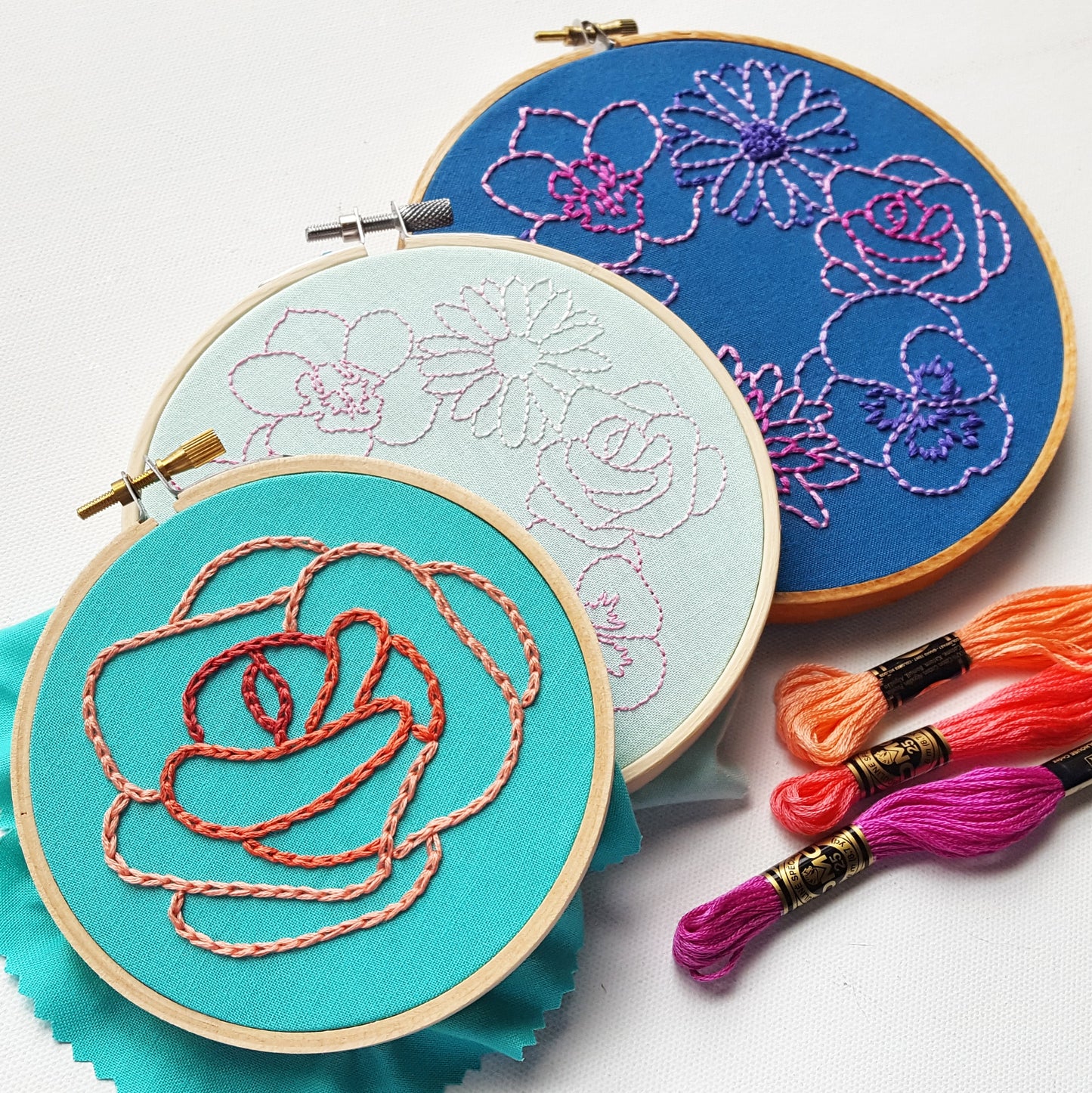 Simple Flowers Embroidery Pattern (PDF)