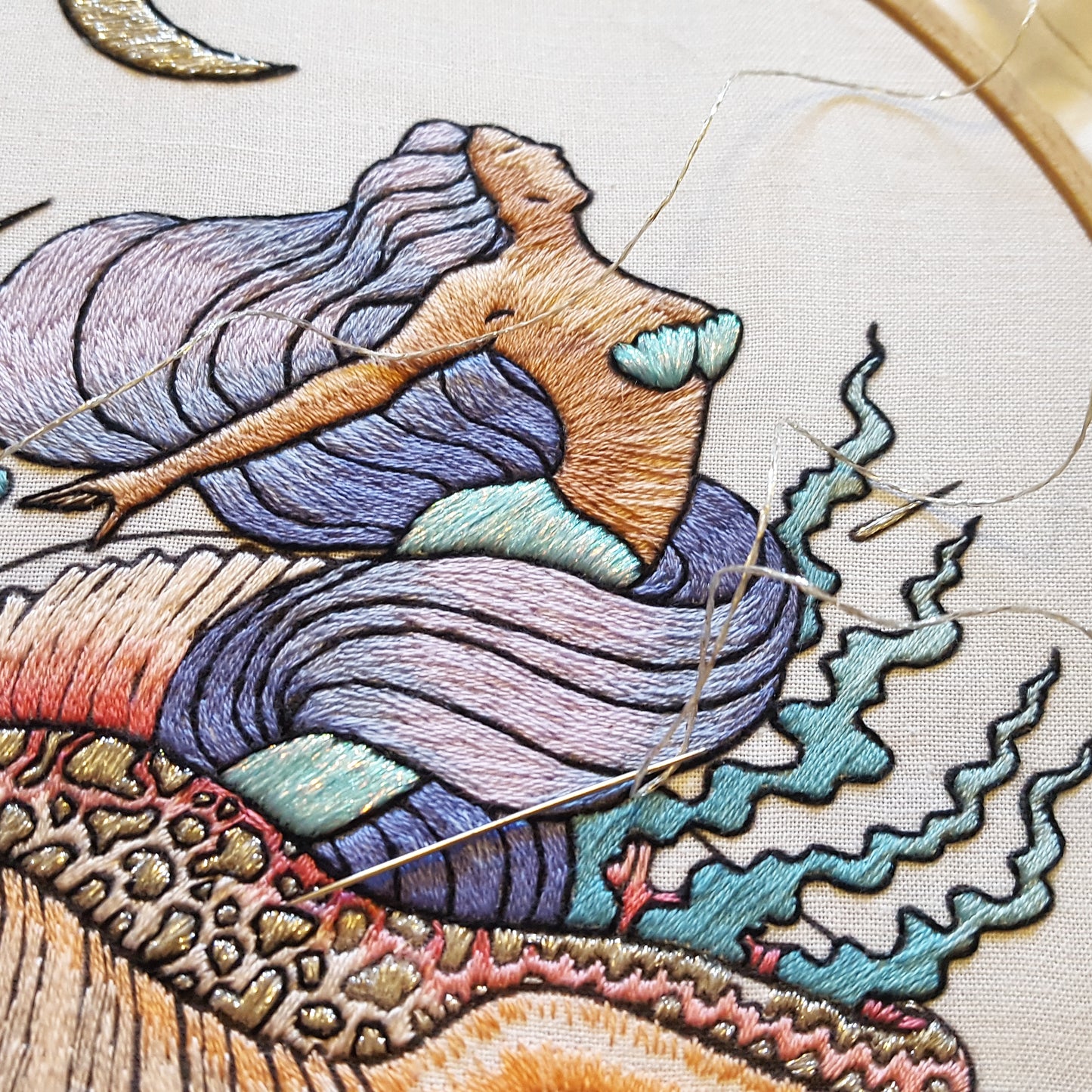 Mermaid Dreams Hand Embroidery Pattern (PDF)