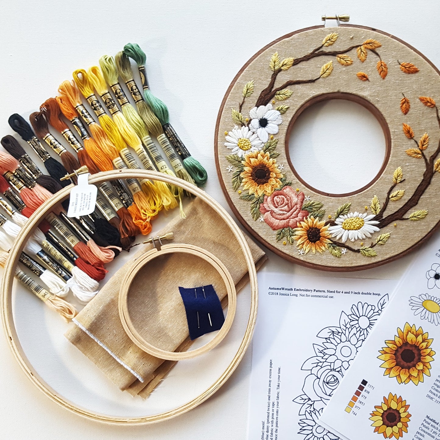 Autumn Wreath Embroidery Kit