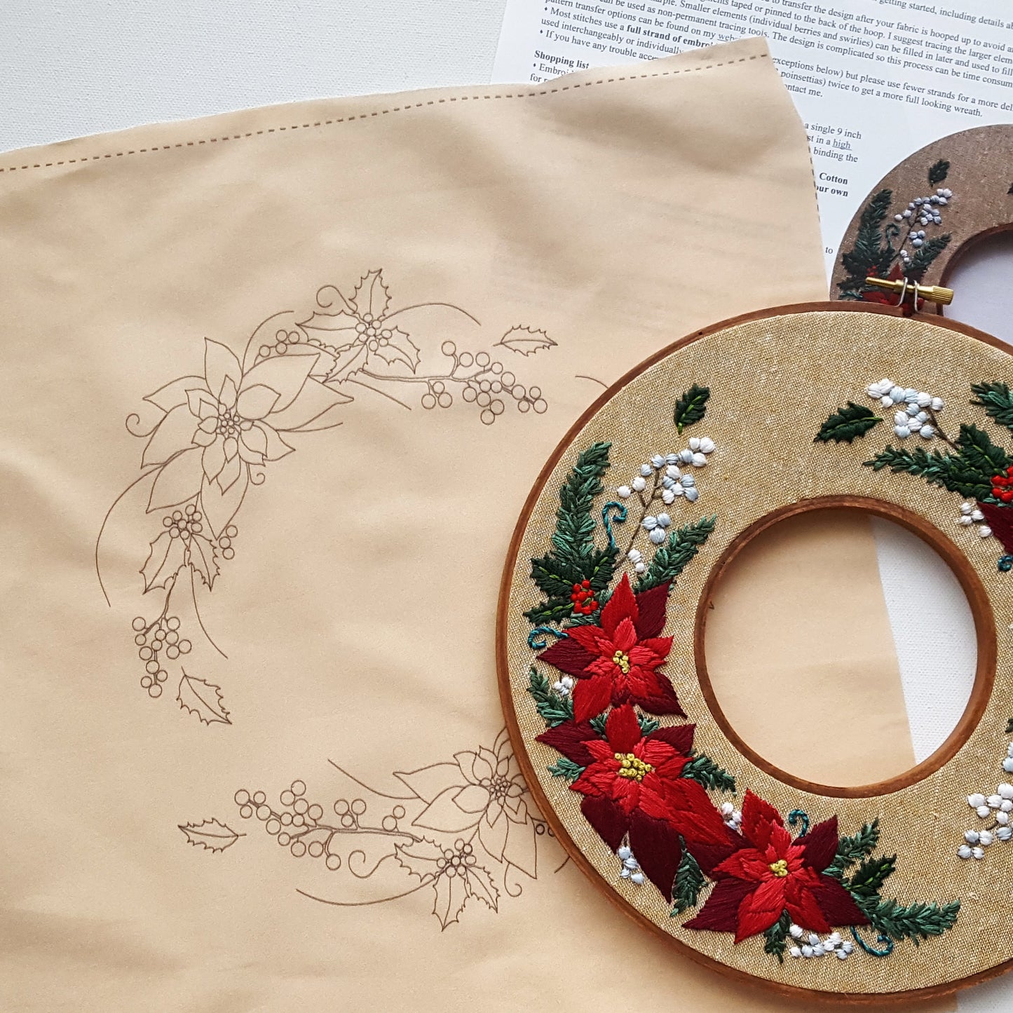 Holiday Wreath Printed Fabric