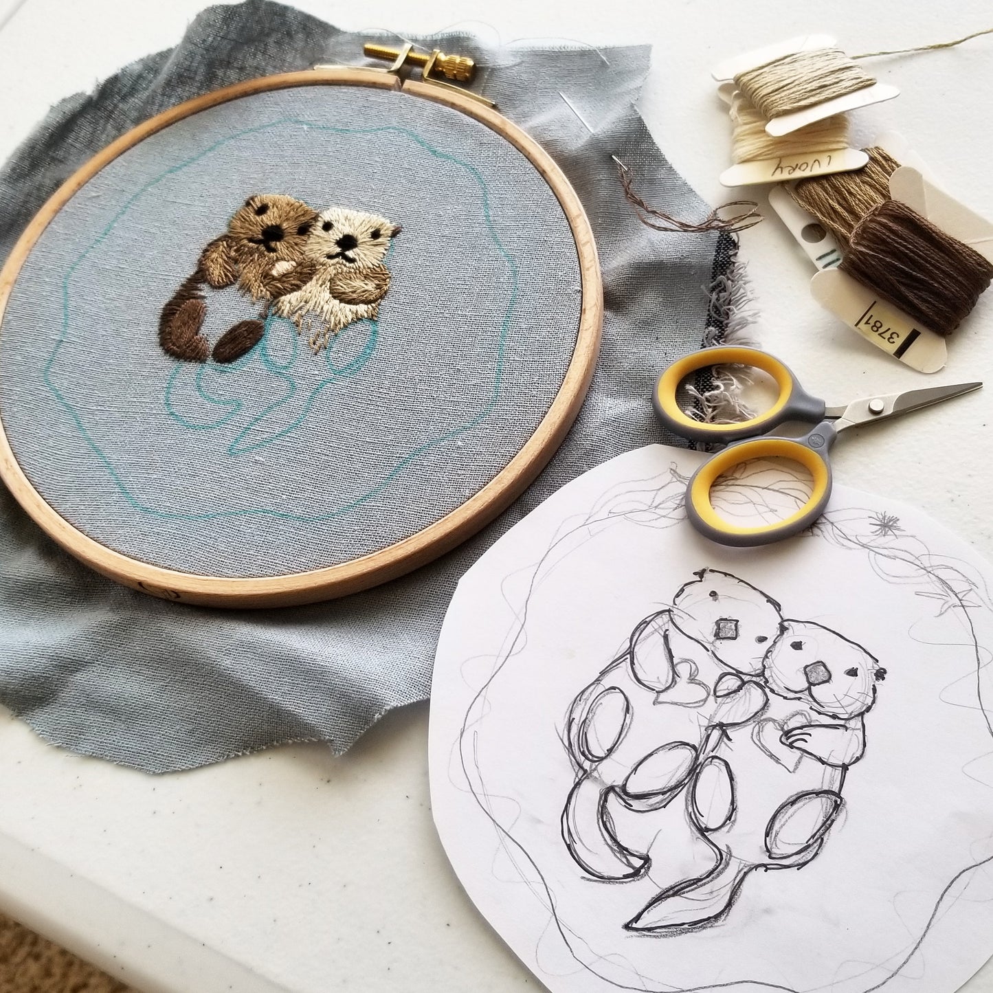 Otterly Adorable Embroidery Pattern (PDF)